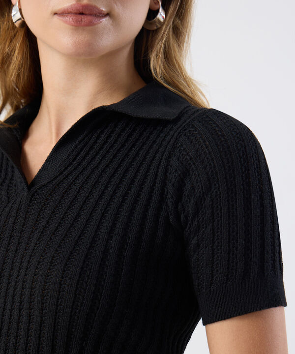 Polo Punto Calado Manga Corta Para Mujer image number null