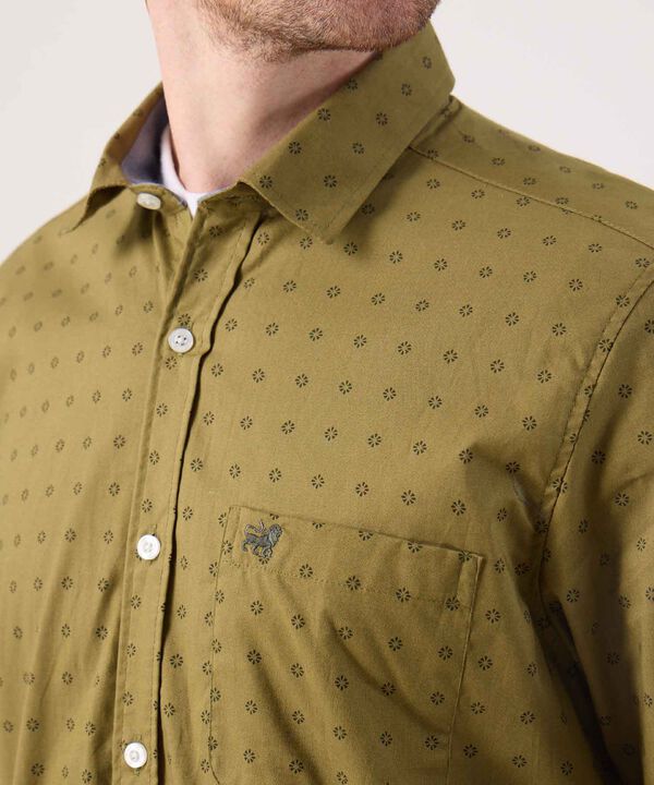 Camisa Manga Corta En Miniprints Con Bolsillo image number null