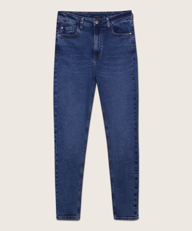 Jean Skinny Tiro Alto Tono Azul Medio Oscuro