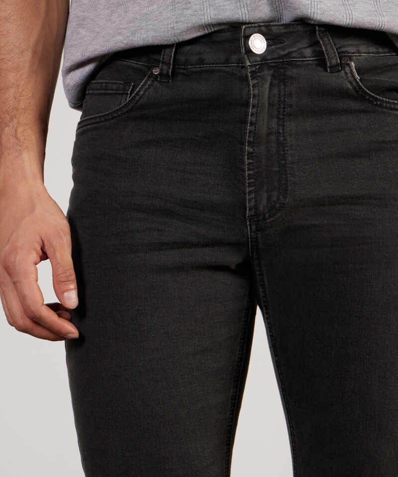 Jean Jean Slim Negro Lavado Con Arrugas 3D