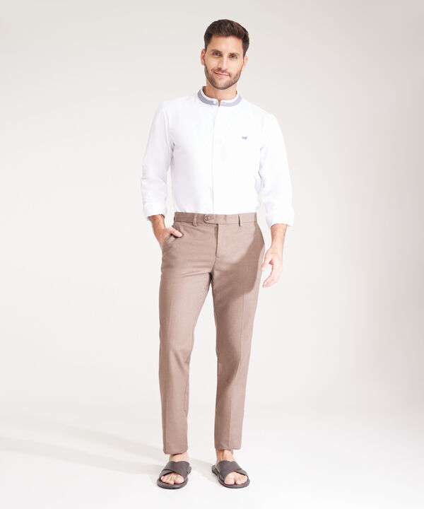Pantalon En Tejido Plano Preteñido