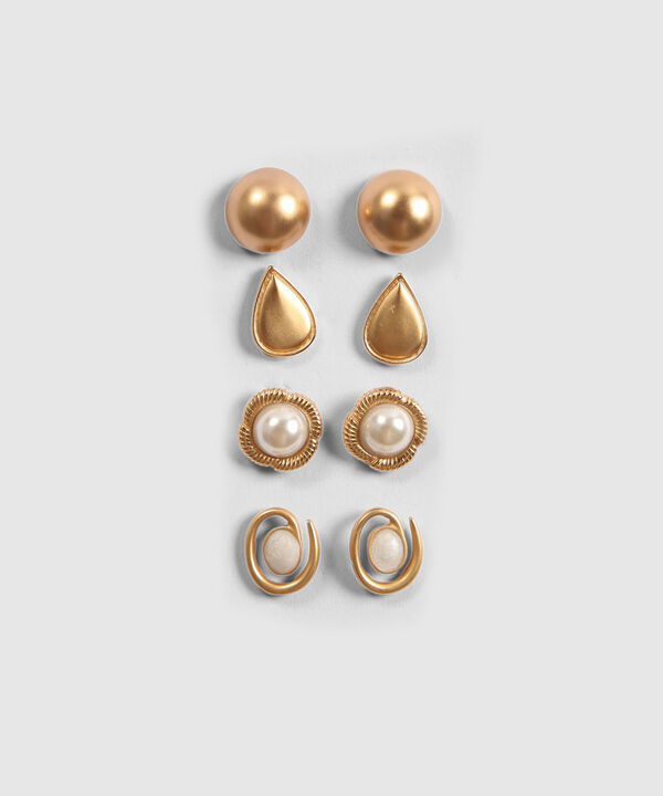 Set x 6 Aretes Dorados con Perlas image number null