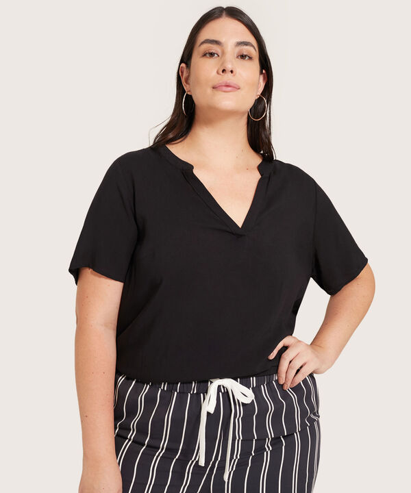 Blusa Manga Corta Escote En V image number null