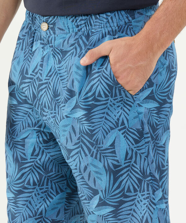 Bermuda Estampada en Efecto Lino image number null