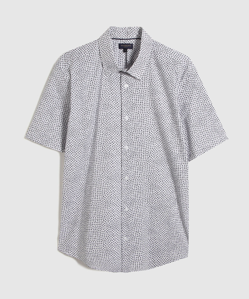 Camisa Estampada Manga Corta, Cuello Formal