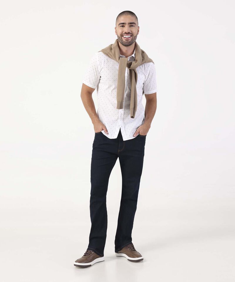 Camisa Manga Corta En Miniprints Con Bolsillo