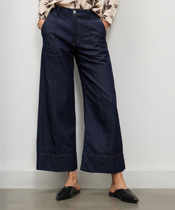 Jeans Wide Leg Tono Oscuro