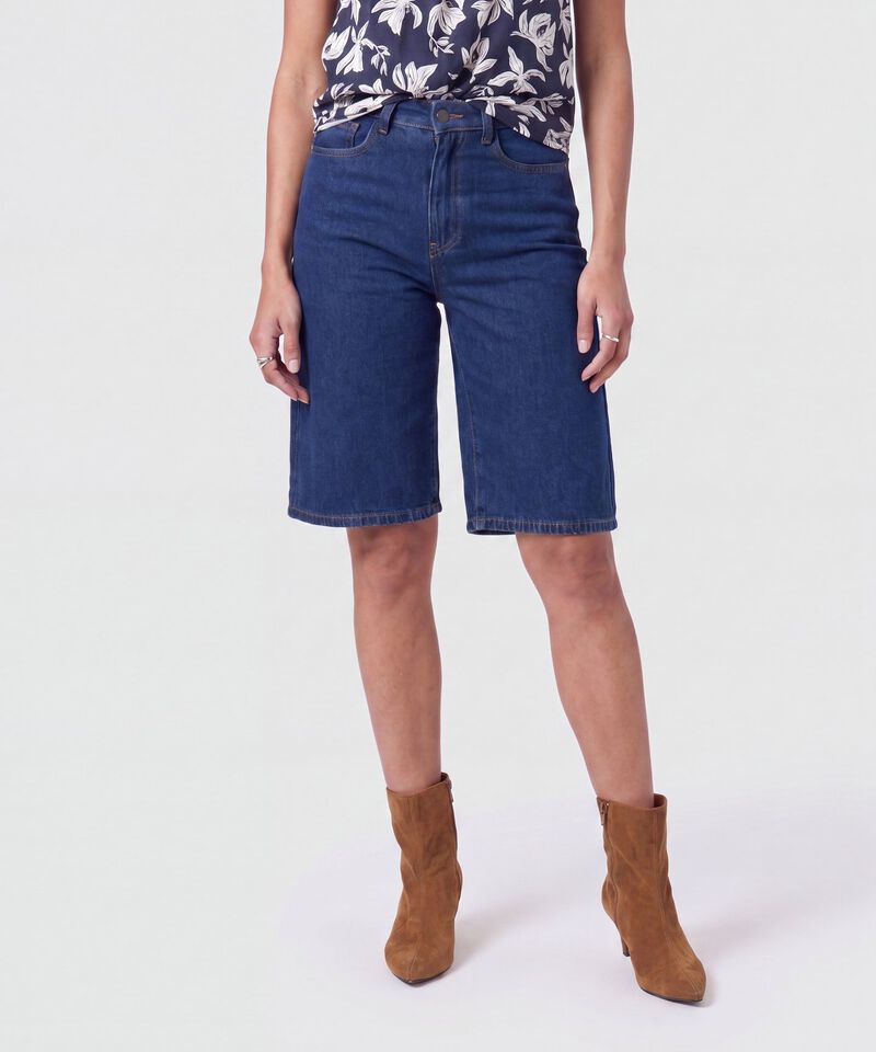 Bermudas Denim Tiro Alto Mujer