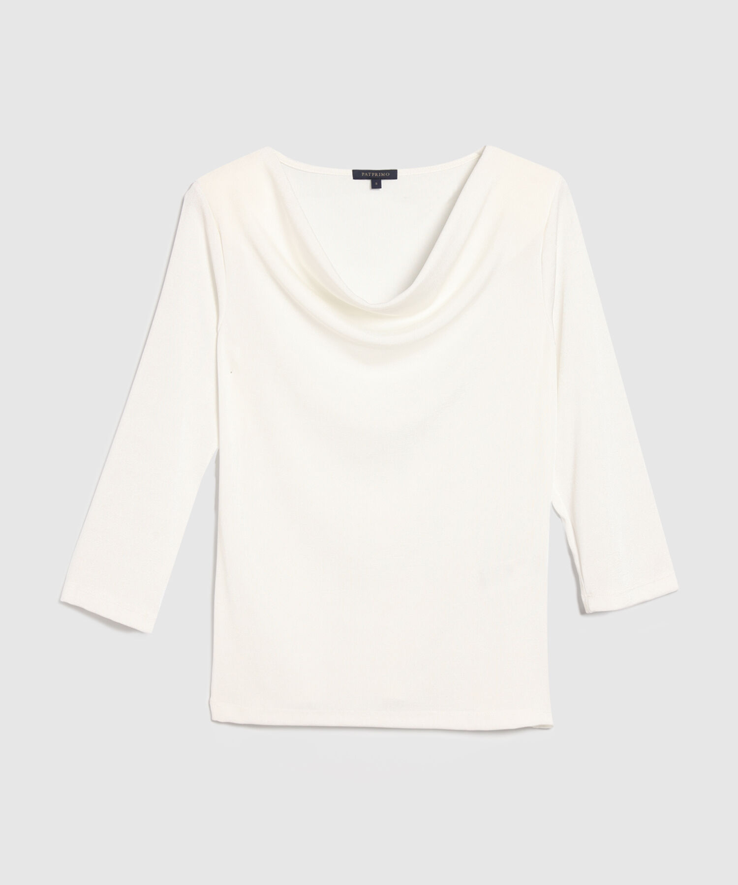 Camiseta Cuello Con Escote Drapeado Y Manga 3/4