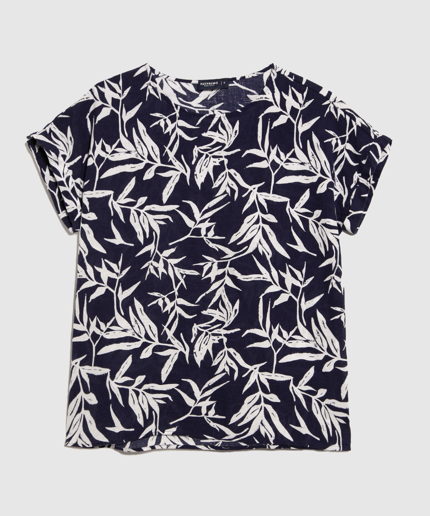 Blusa Estampada en Efecto Lino