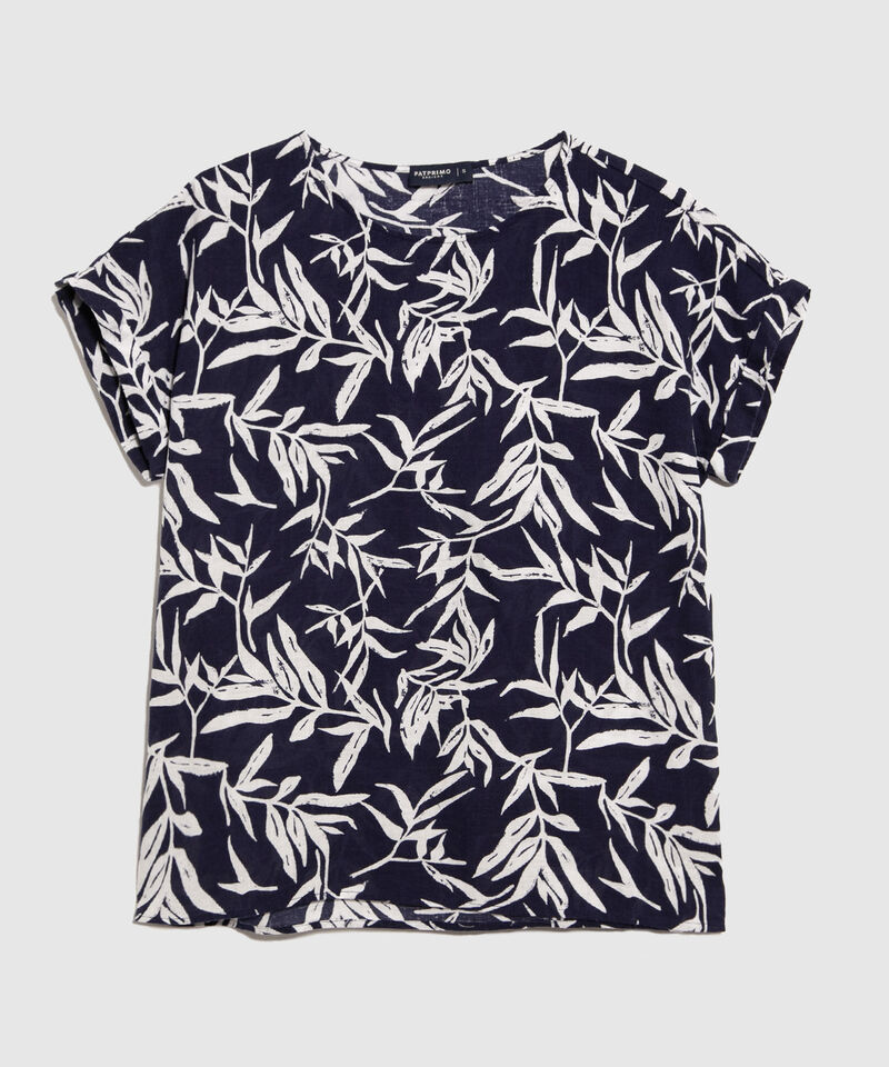 Blusa Estampada en Efecto Lino