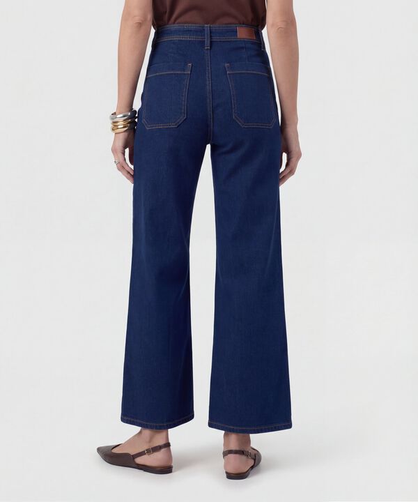 Jeans Culotte Con Ruedo Desflecado Mujer