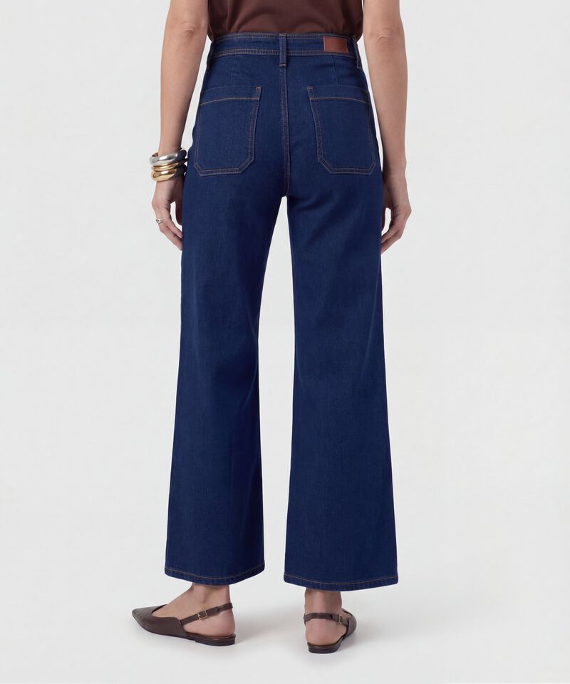 Jeans Culotte Con Ruedo Desflecado Mujer