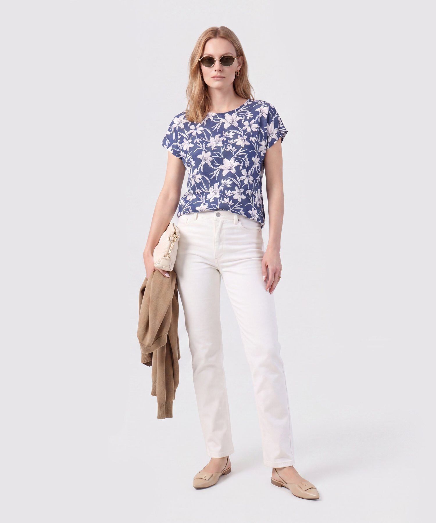 Blusa Estampada Cuello Redondo 
