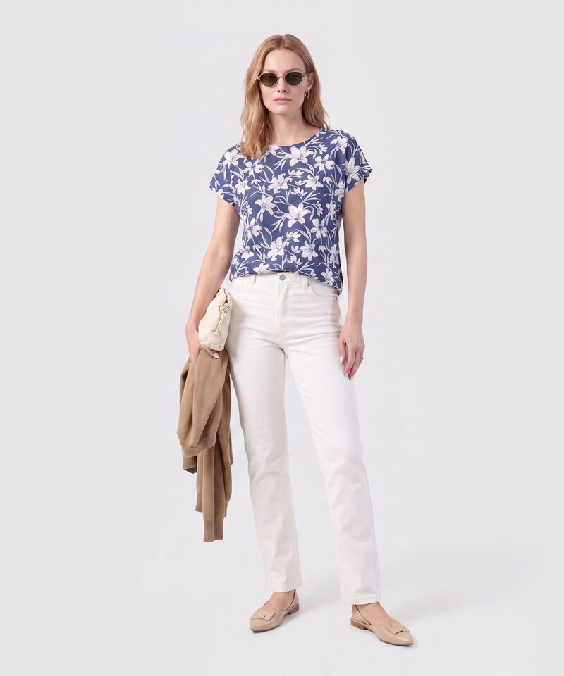 Blusa Estampada Cuello Redondo 