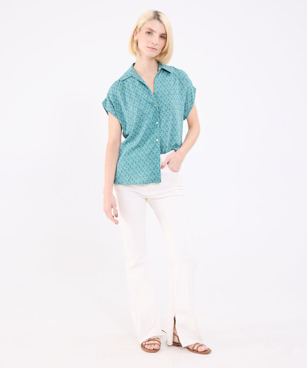 Camisa Estampada Con Hombro Corrido image number null