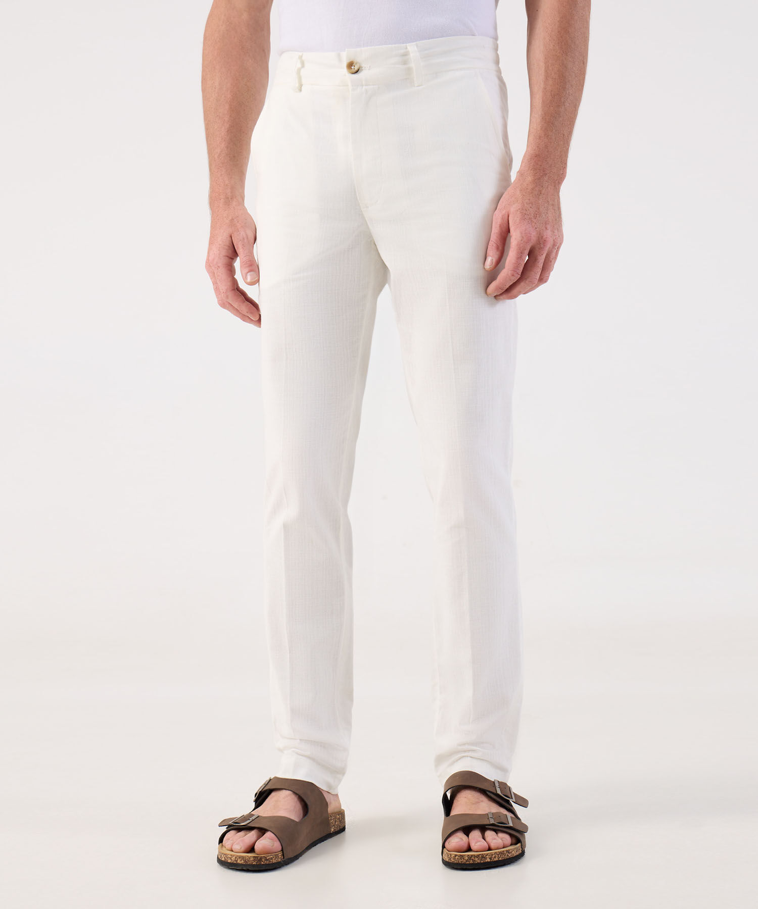 Pantalón Casual de Lino para Hombre con Textura