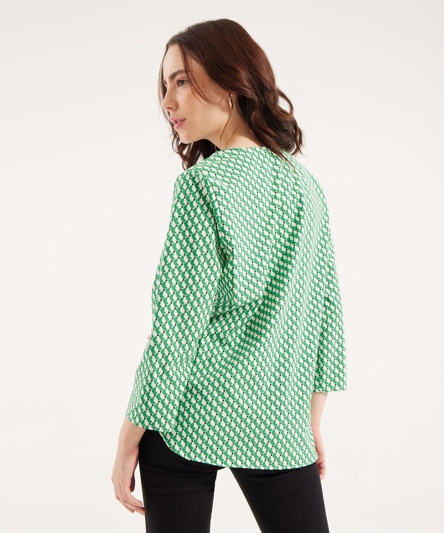 Blusa con Estampado de Mosaico