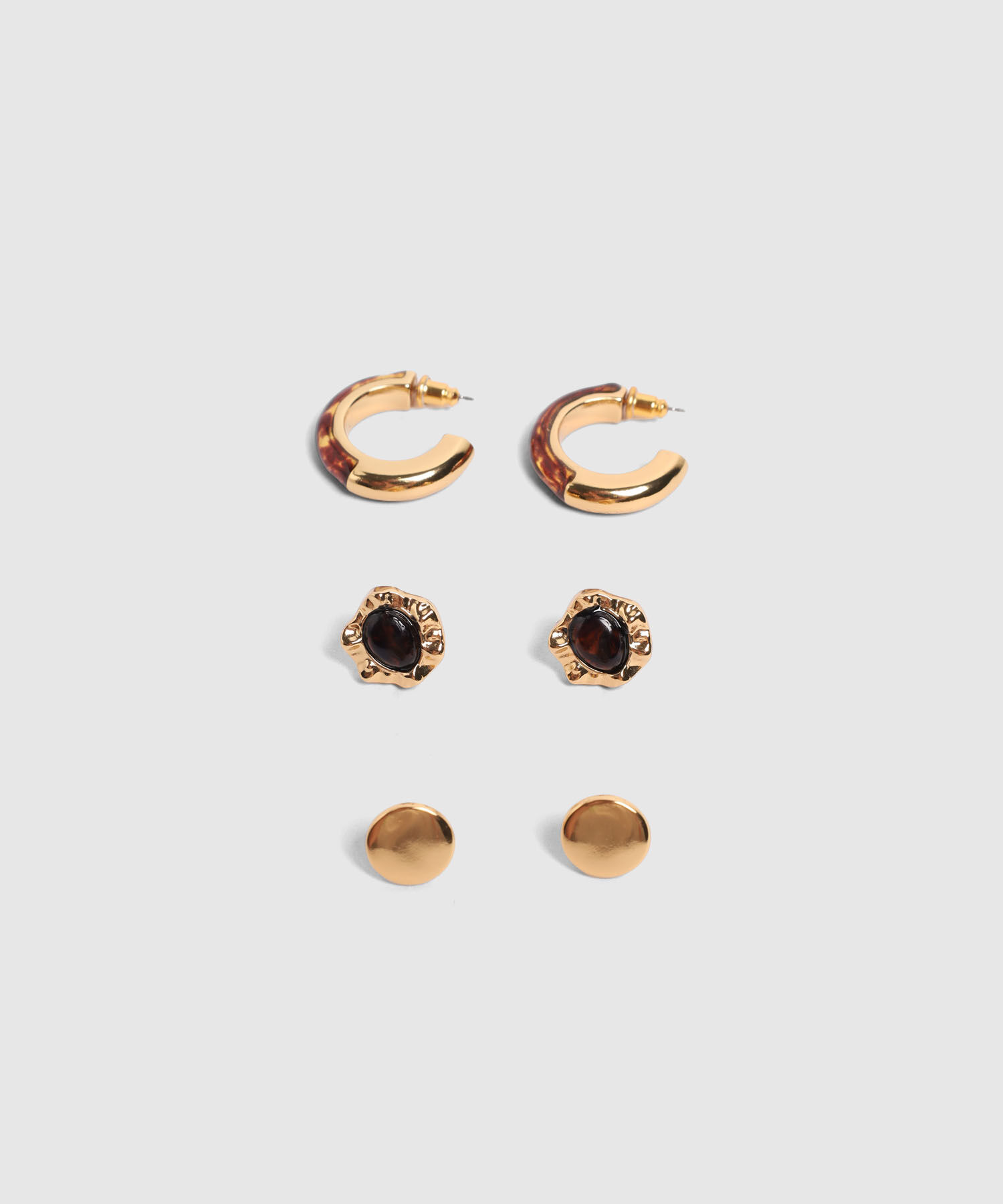 Set X3 Aretes Con Texturas Para Mujer
