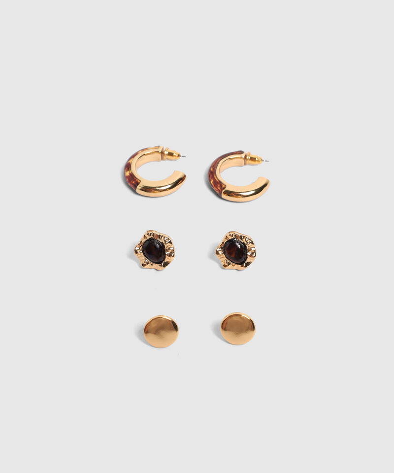 Set X3 Aretes Con Texturas Para Mujer
