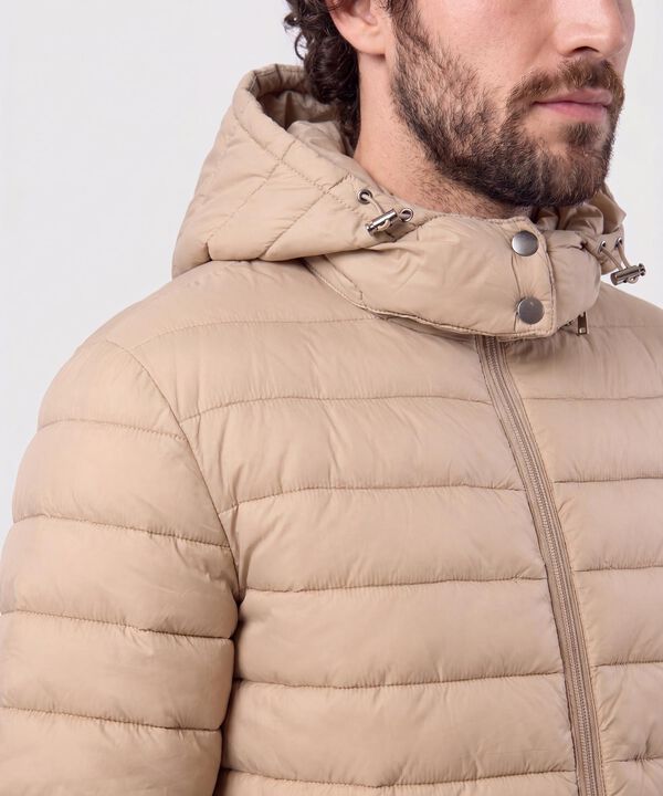 Chaqueta Acolchada Con Capota Hombre