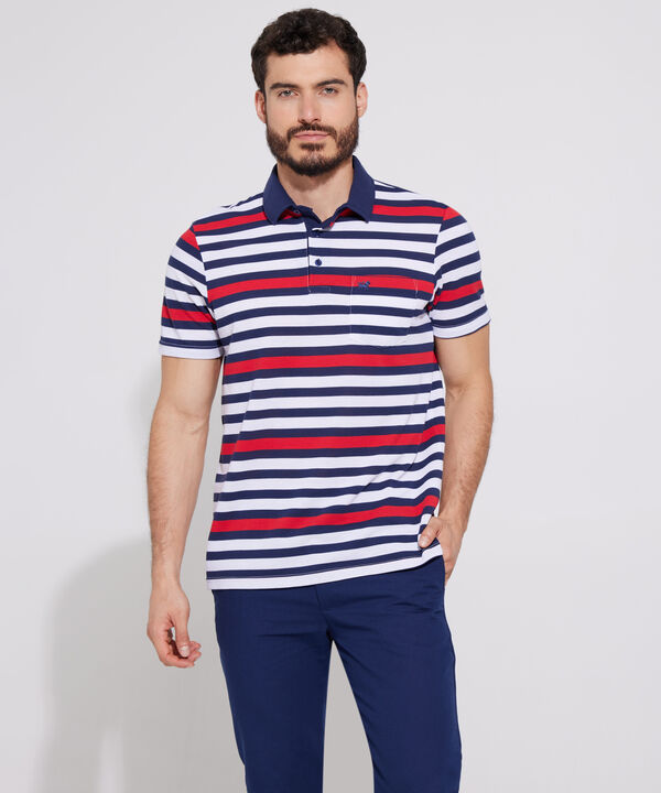 Polo Preteñida, Cuello Duro Con Bolsillo Y Silueta Regular Fit image number null