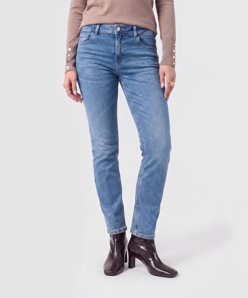 Jean Skinny De Tiro Medio Para Mujer