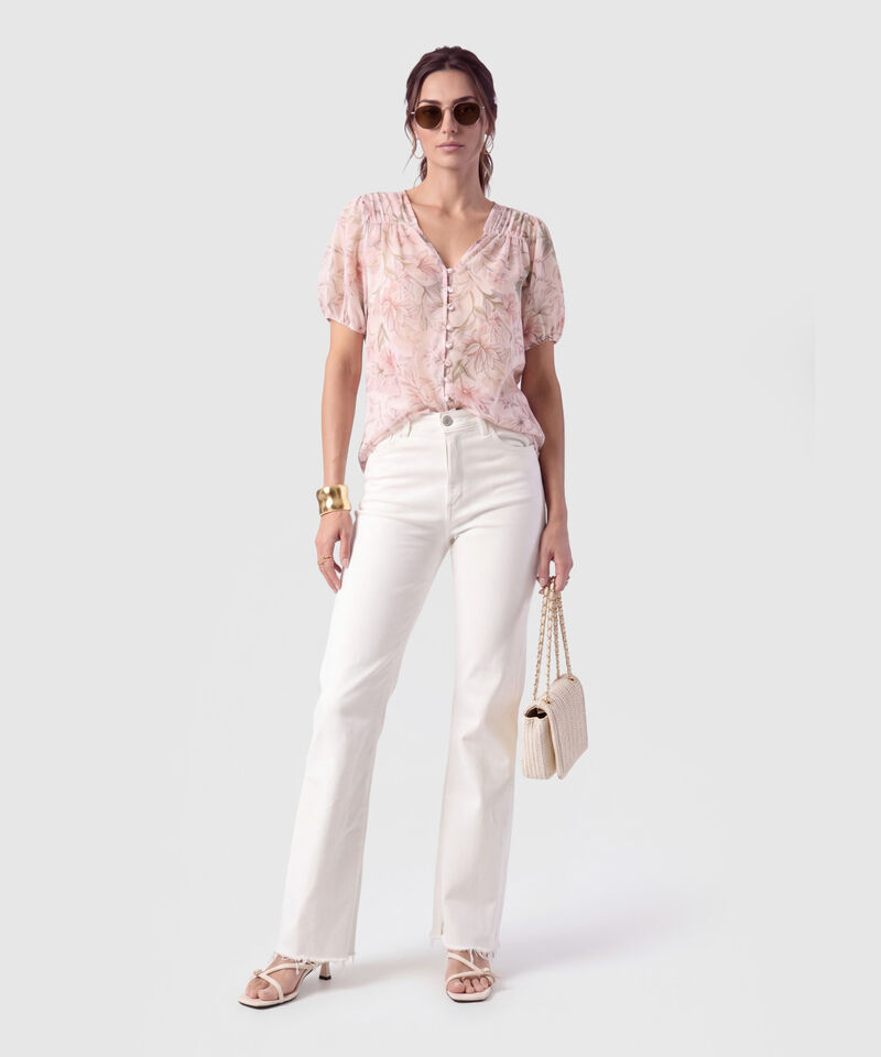 Blusa Escote V Con Botones Para Mujer