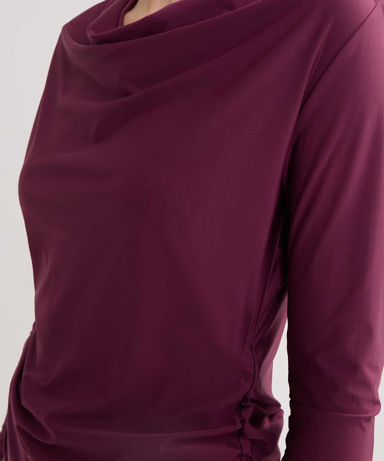 Camiseta Unicolor Cuello Drapeado