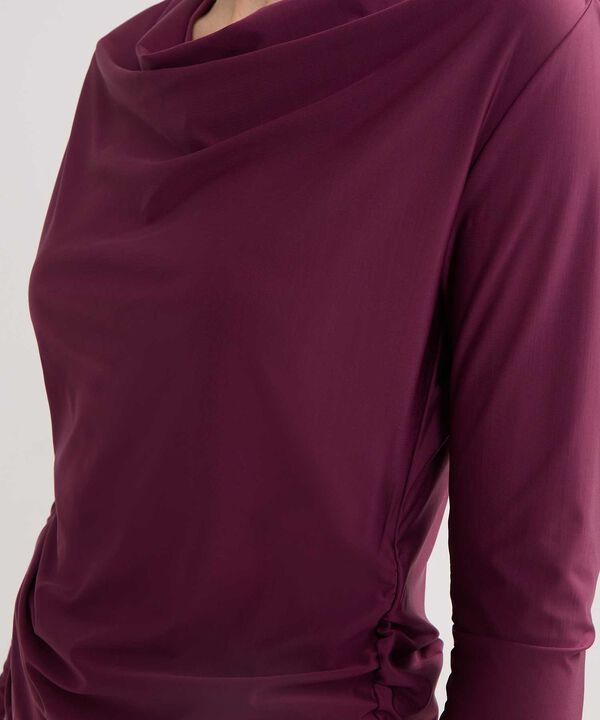 Camiseta Unicolor Cuello Drapeado image number null
