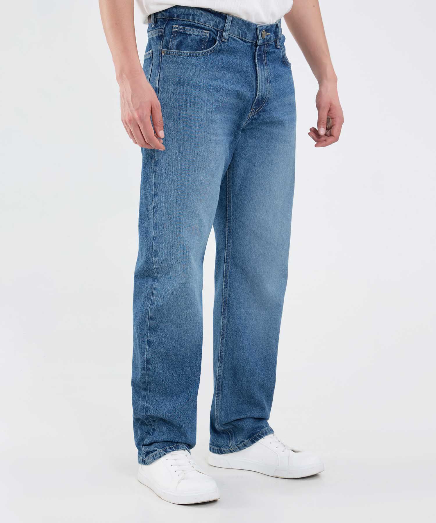 Jeans Relax Fit Tono Azul Medio