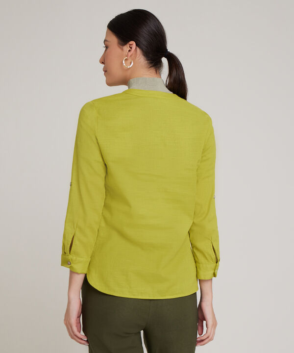 Blusa  Manga Larga Con Bolsillo Unicolor image number null