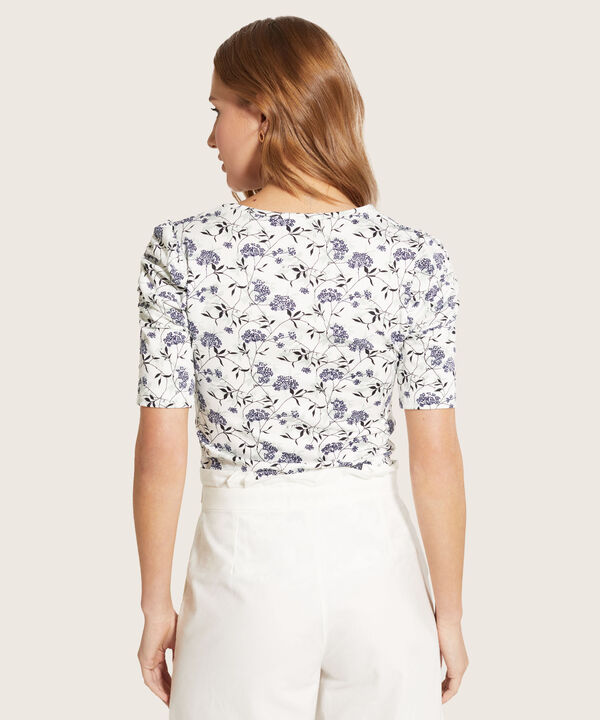 Camiseta Estampada Manga Corta Con Ruche