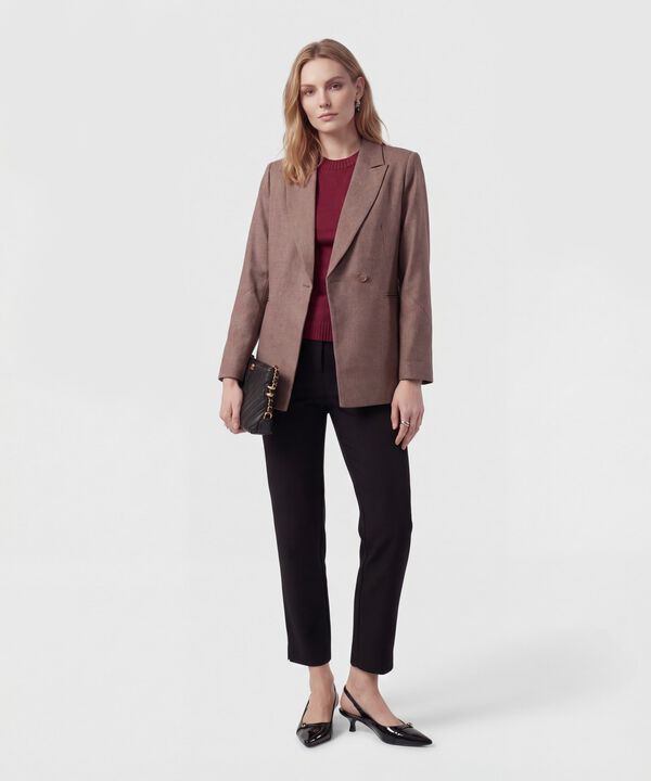 Blazer Cl&aacute;sico Con Un Solo Bot&oacute;n Para Mujer