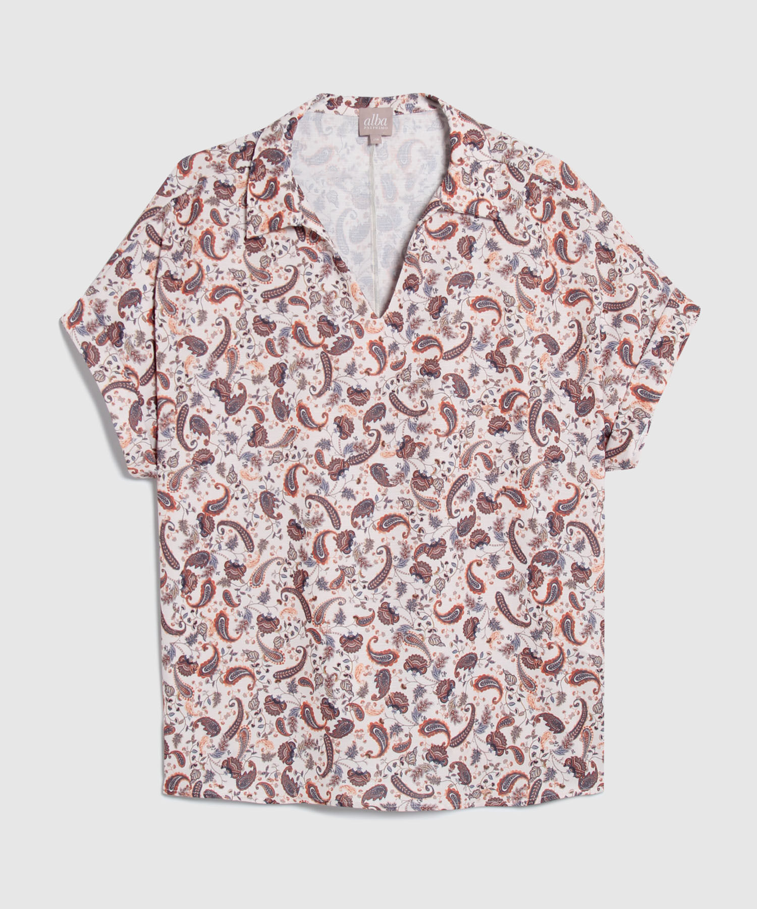 Camisa Cuello Camisero Con Escote En V
