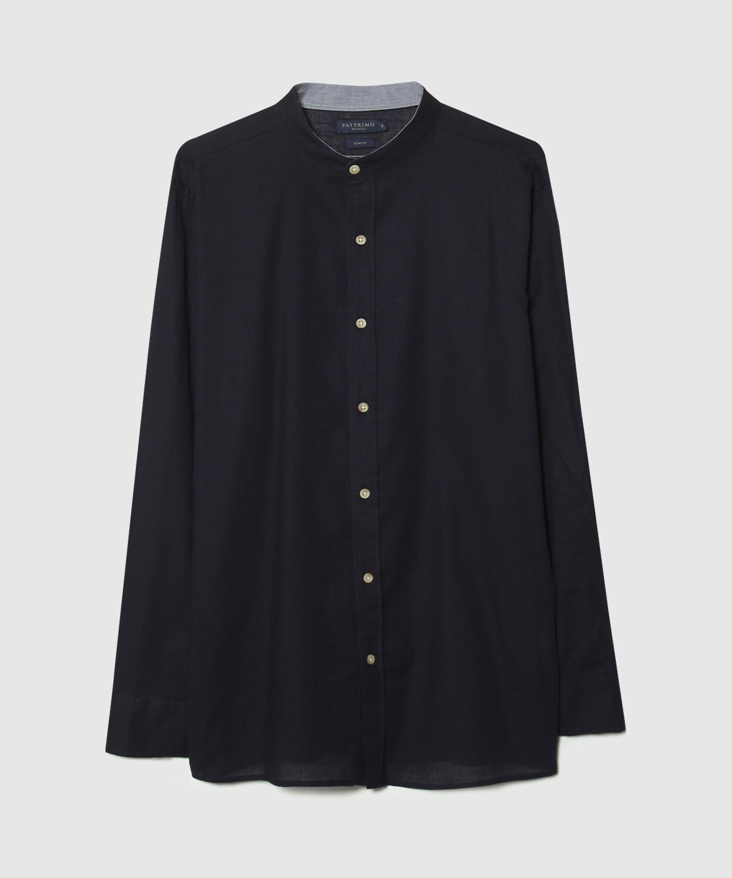 Camisa Manga Larga con Cuello Mao