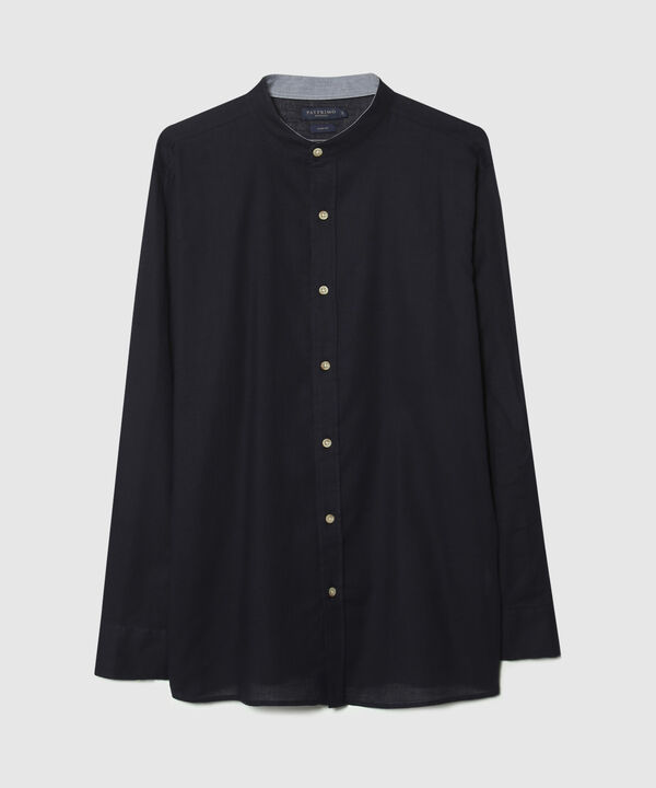 Camisa Manga Larga con Cuello Mao