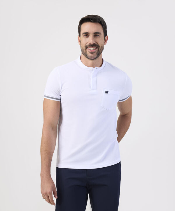 Polo Slim Fit Cuello Mao y Bolsillo Para Hombre image number null