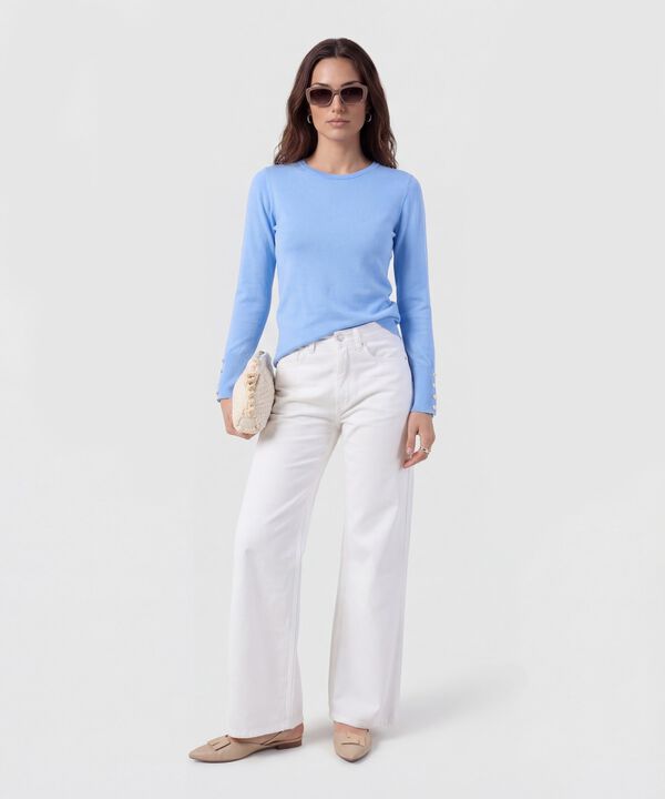 Saco De Punto Con Detalle De Botones En Pu&ntilde;o Mujer