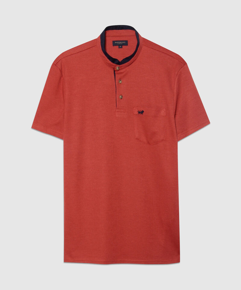 Polo Texturizada Con Cuello Mao