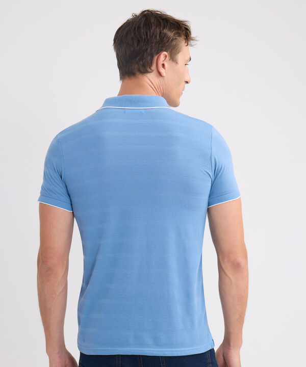 Polo Unicolor Cuello Tejido Con Bolsillo