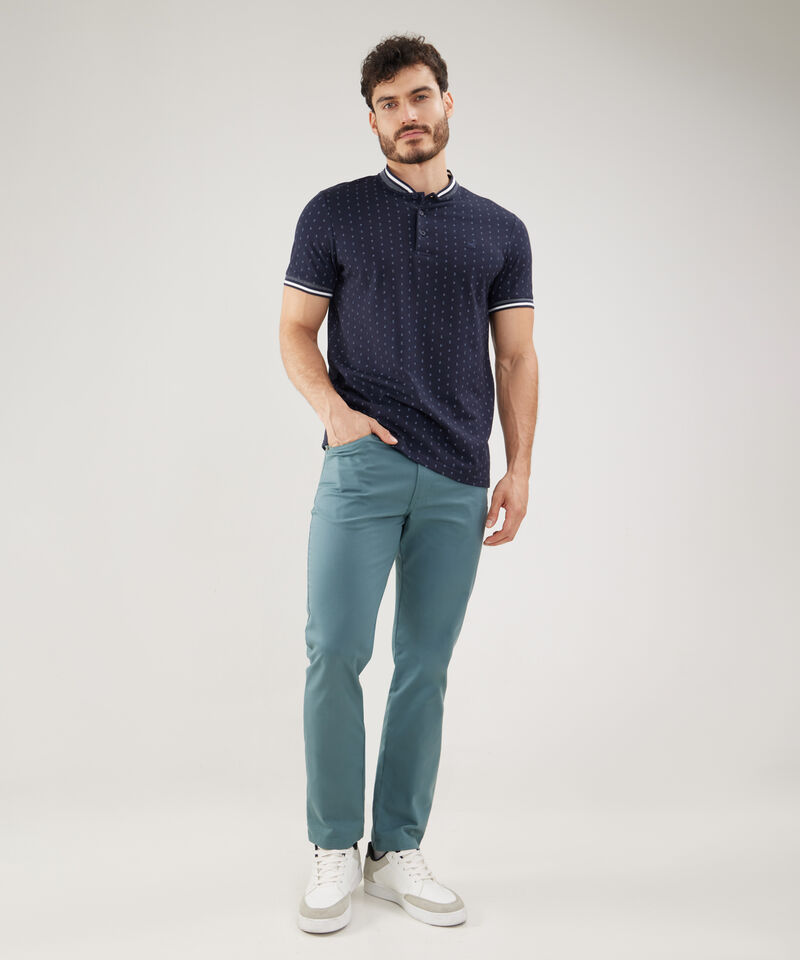 Polo Cuello Mao Tejido, Silueta Slim Fit