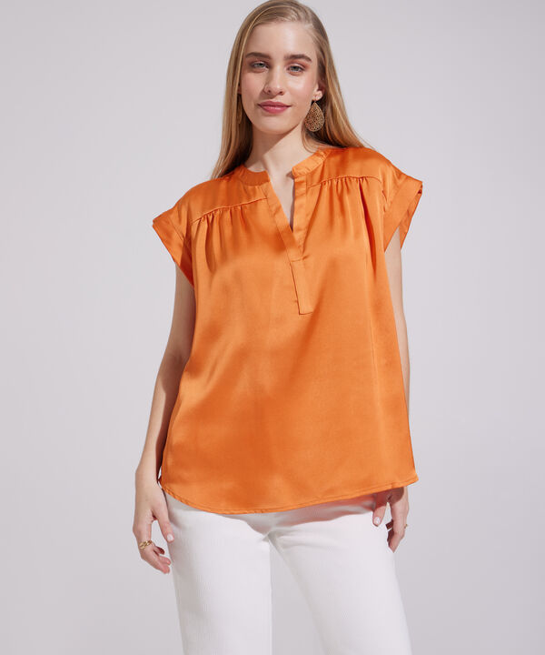 Blusa Sin Manga Unicolor Cuello Neru
