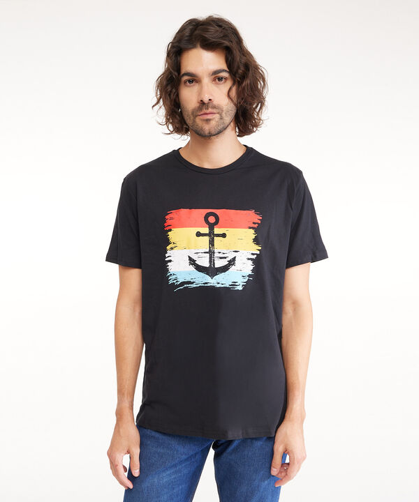 Camiseta Cuello Redondo  Con Estampado
