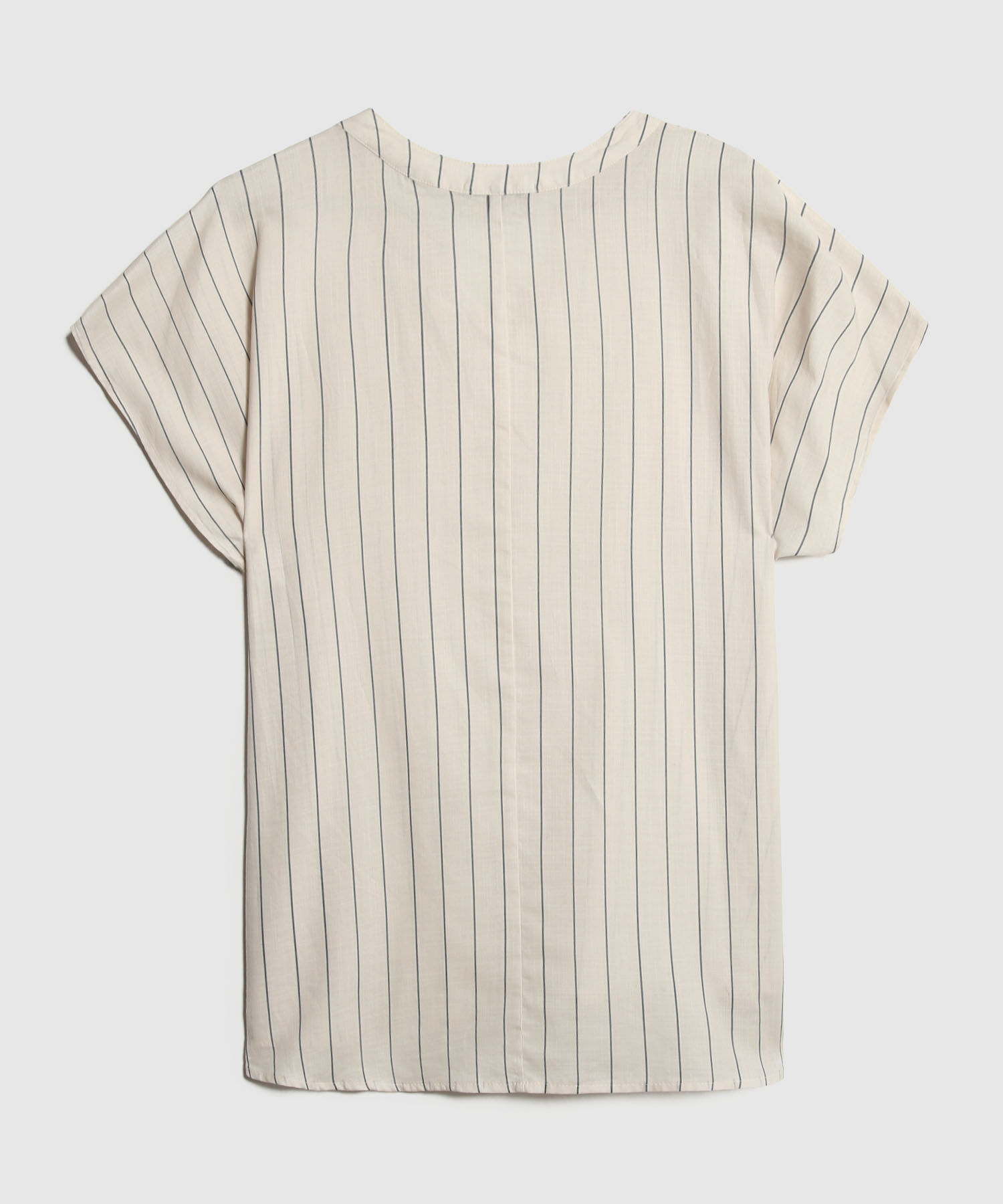 Blusa A Rayas Cuello Mao