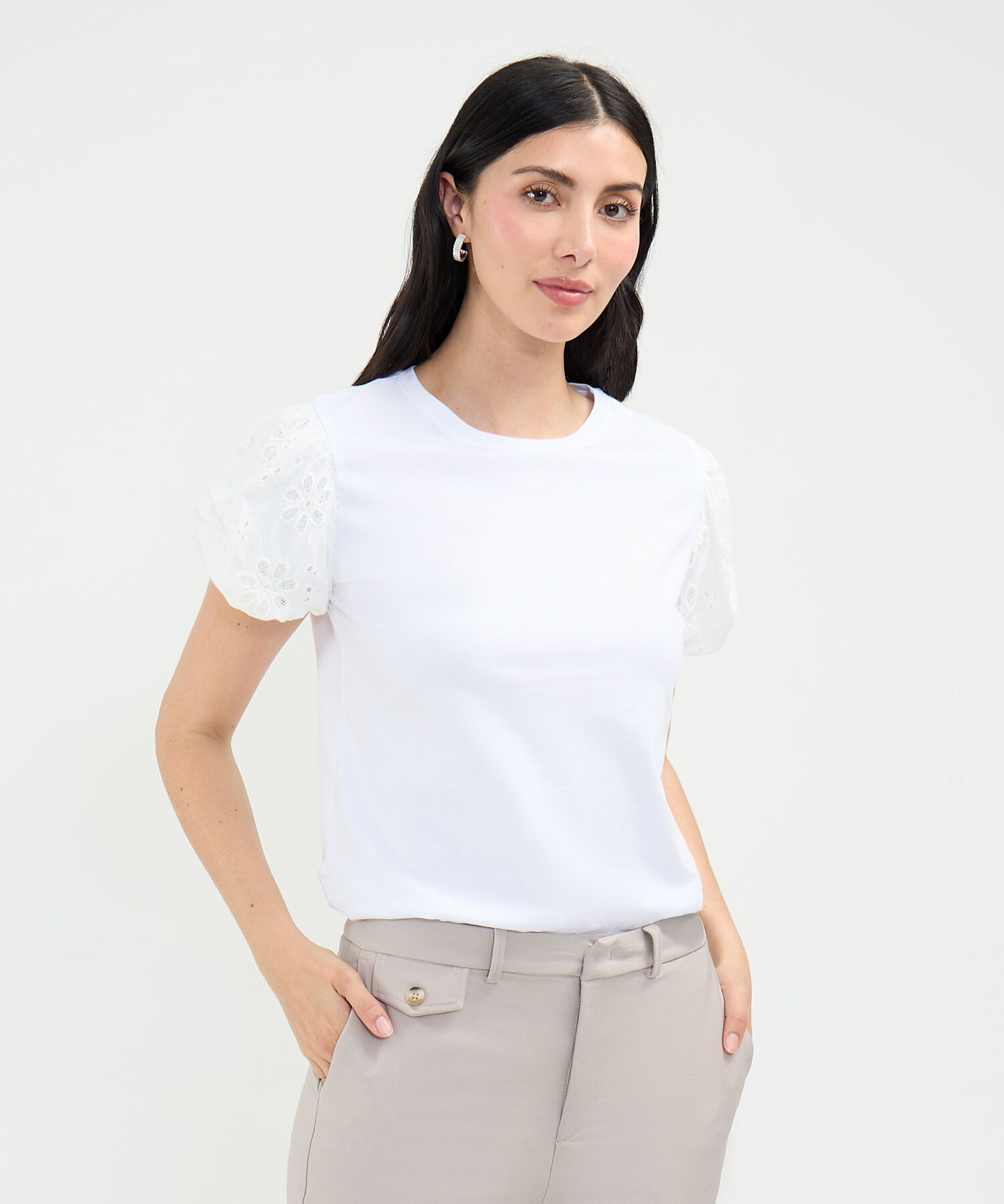Camiseta Manga en Ojalillo