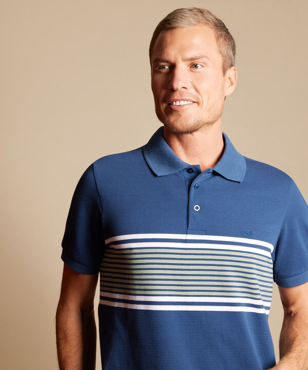 Polo Preteñida, Cuello Y Puños Tejidos Unicolor, Sin Bolsillo Y Silueta Regular Fit