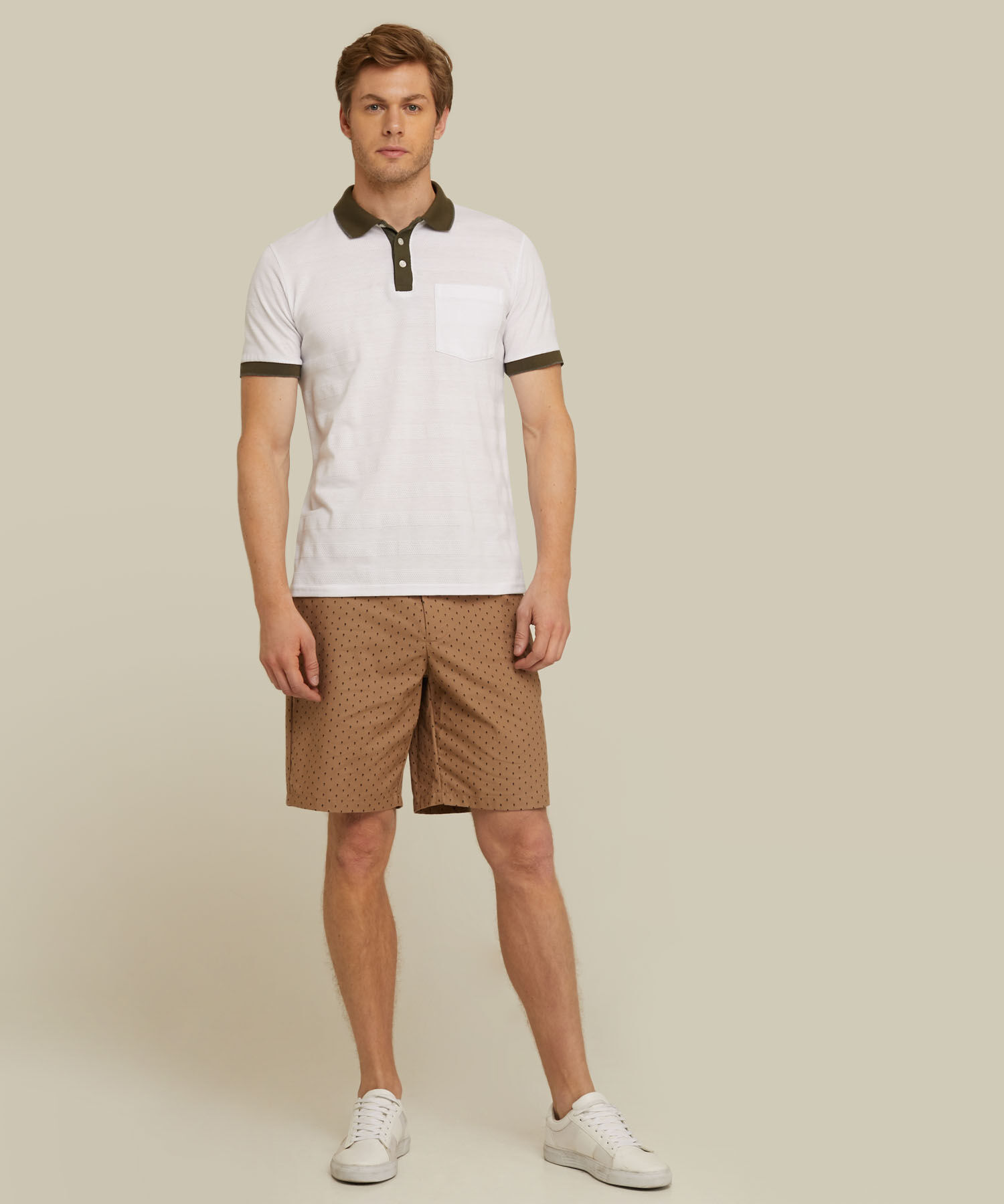 Bermuda Estampada Miniprint Café