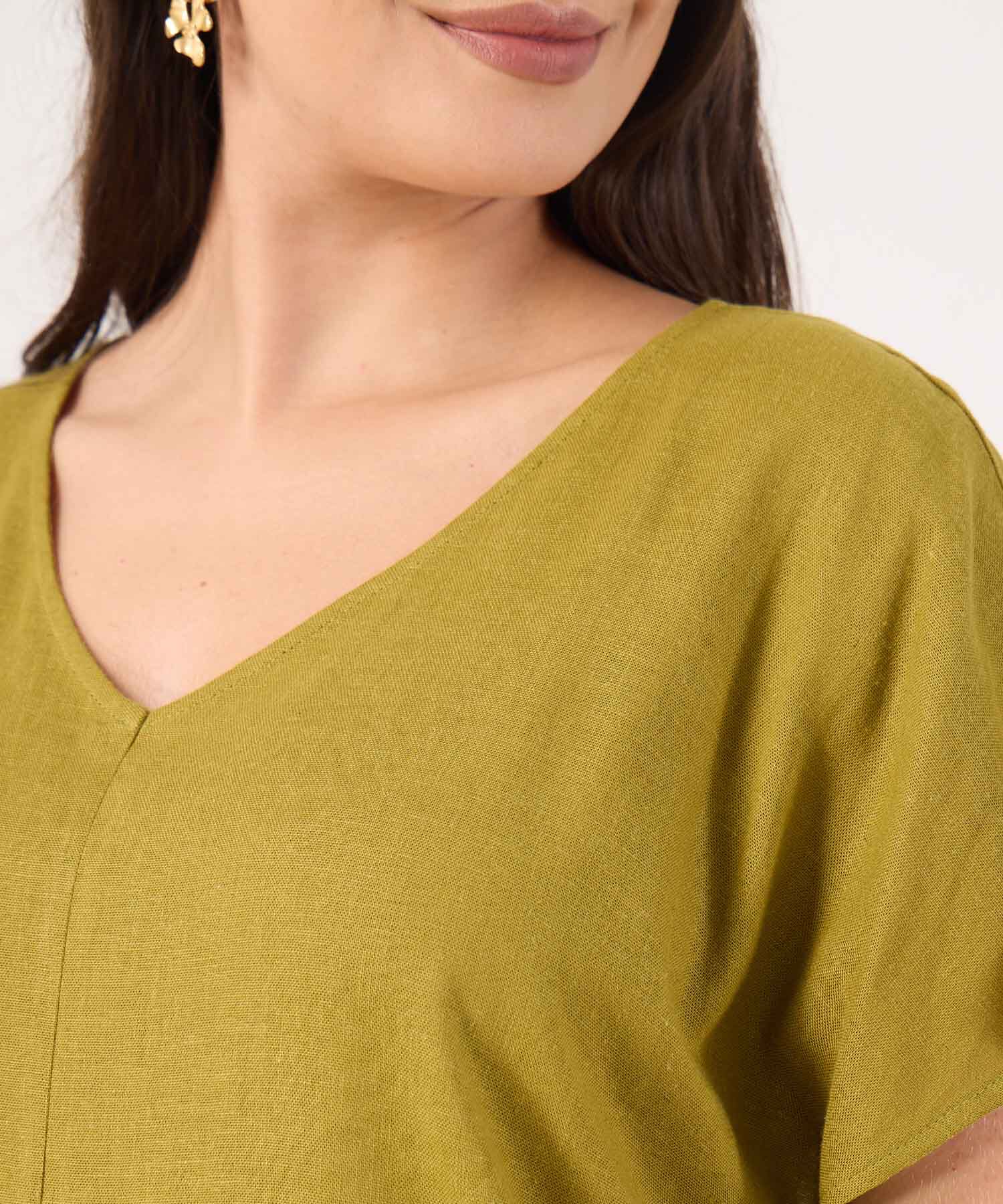 Blusa Manga Corta Unicolor
