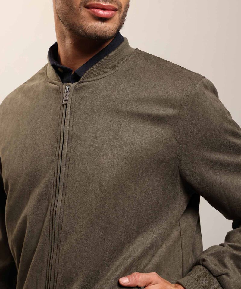 Chaqueta Bomber de Tela Lisa para Hombre Casual